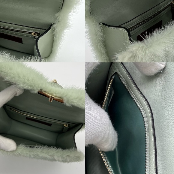 ❌SOLD❌Authentic Valentino Garavani rockstud Mink Fur chain shoulder bag - Picture 13 of 16